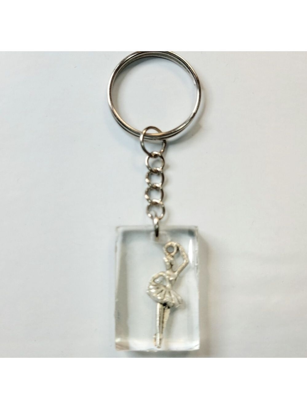 Silver Ballerina Resin Handmade Keychain